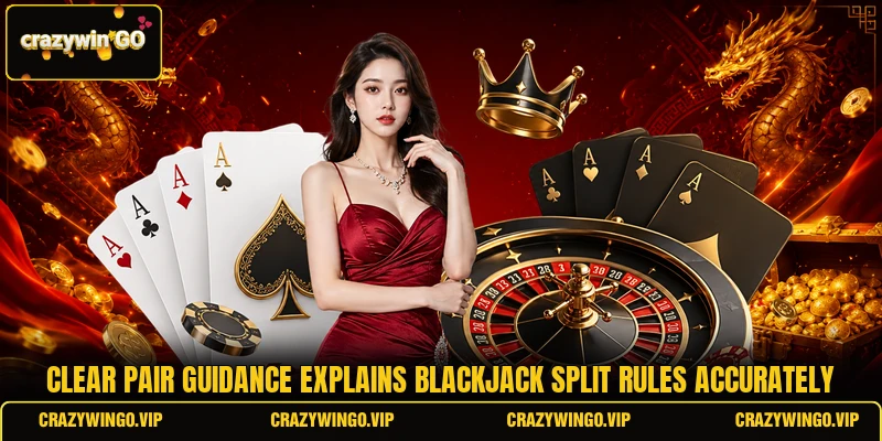 Clear pair guidance explains blackjack split rules accurately