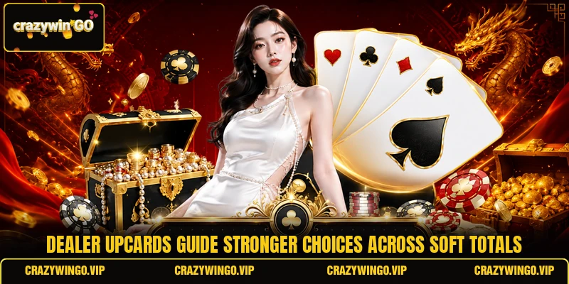 Dealer upcards guide stronger choices across soft totals