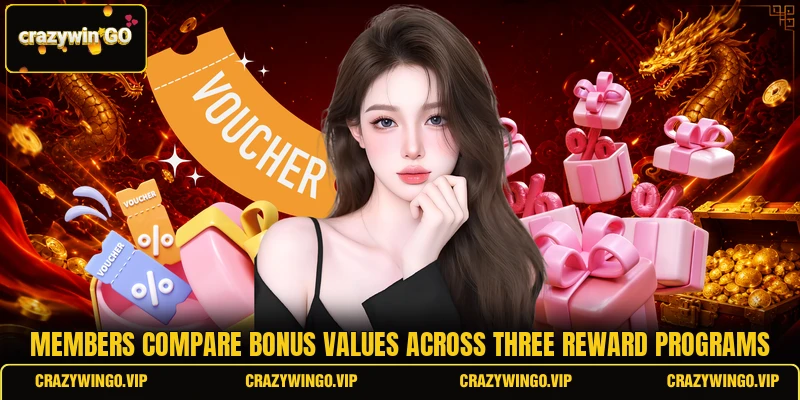 Members compare bonus values across three reward programs