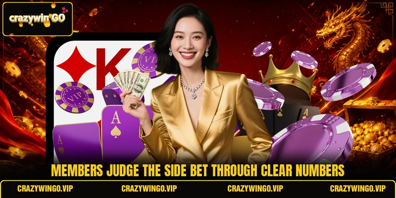 Members judge the side bet through clear numbers