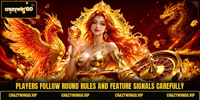 Players follow round rules and feature signals carefully